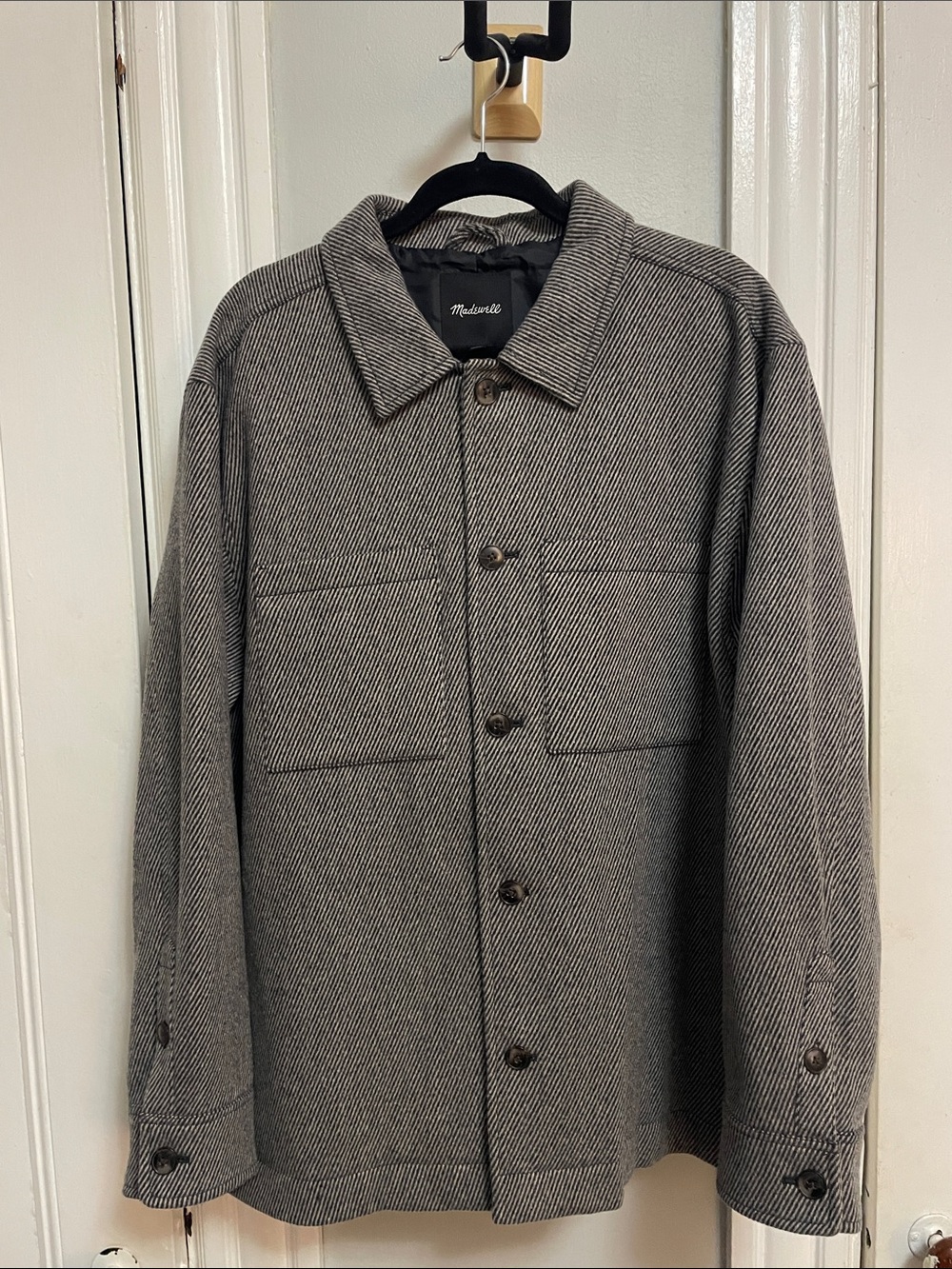 Madewell Shirt-Jacket Italian Fabric Wool Blend Gray XL